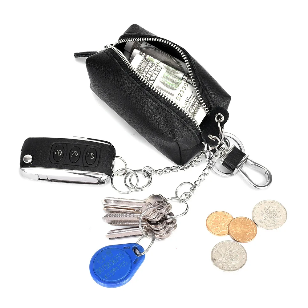 Сумка для ключей из натуральной кожи унисекс креативная вместительная