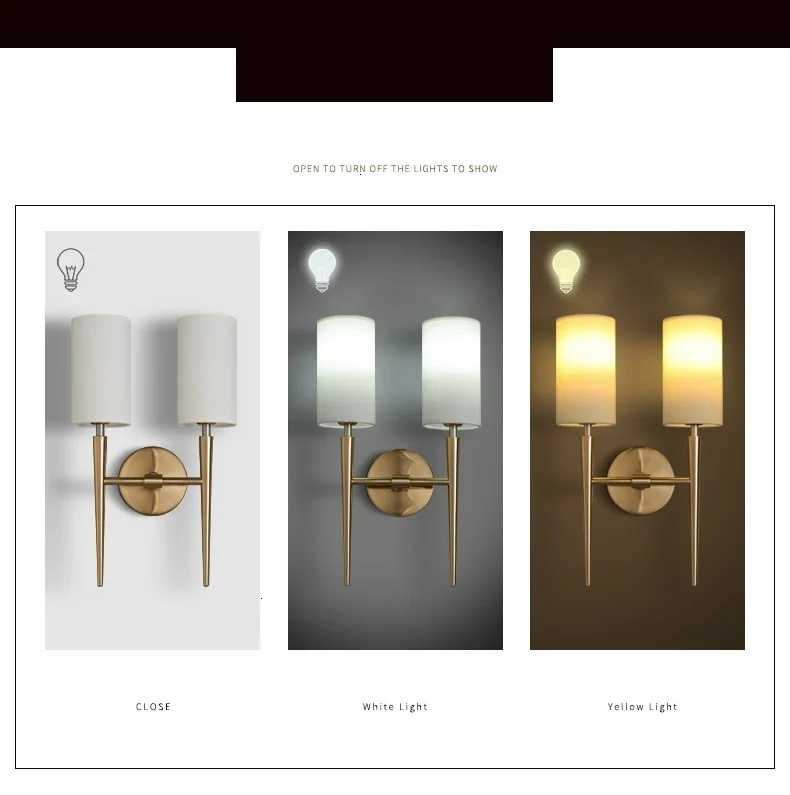 Простой современный настенный светильник с золотой основой для отеля спальни