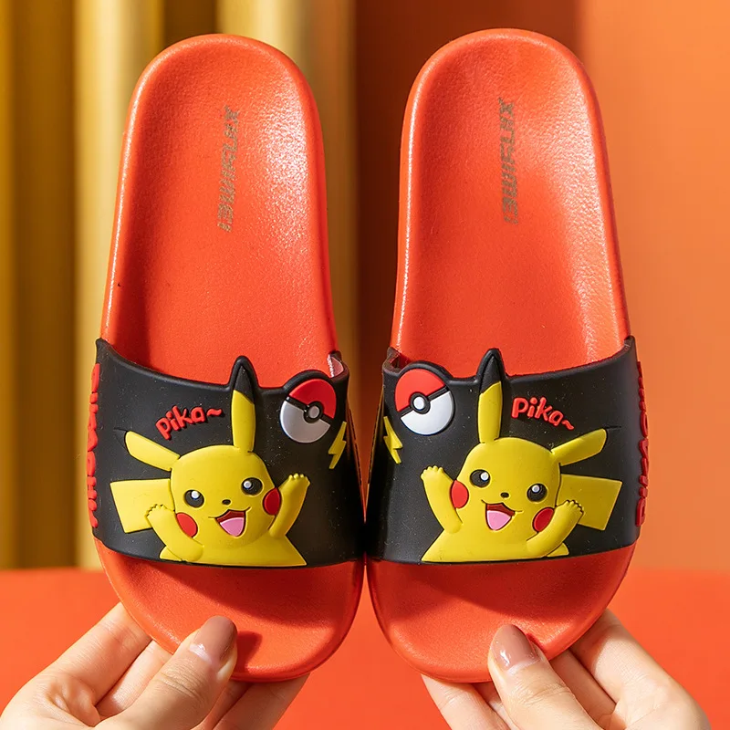 

Pokemon animation Pikachu 3-10 children's home slippers Summer men and women indoor and outdoor beach sandals and slippers