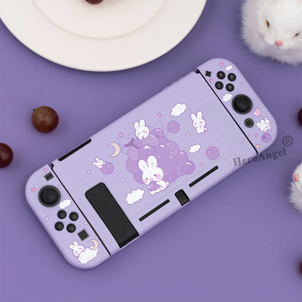 

Purple For NS Switch Protective Case Cute Cartoon Cover Shell For JoyCons Controller Shell Soft TPU Cover For Nintendo Switch