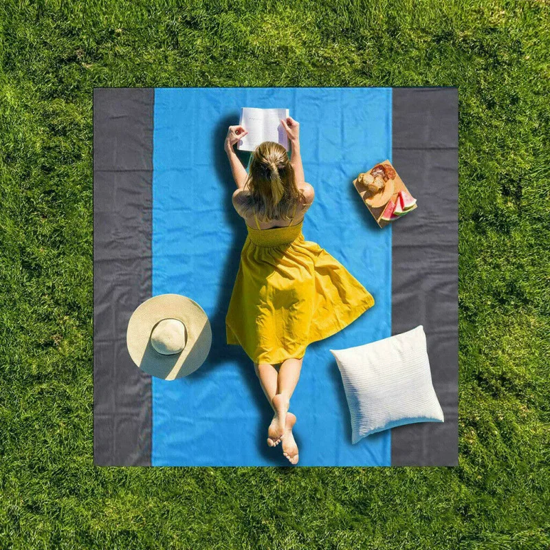 

Plaid Sand-free Beach Towel Picnic Blanket Waterproof Beach Mat Portable Beach Towel Camping Outdoor Picnic Mat Mattress Pad