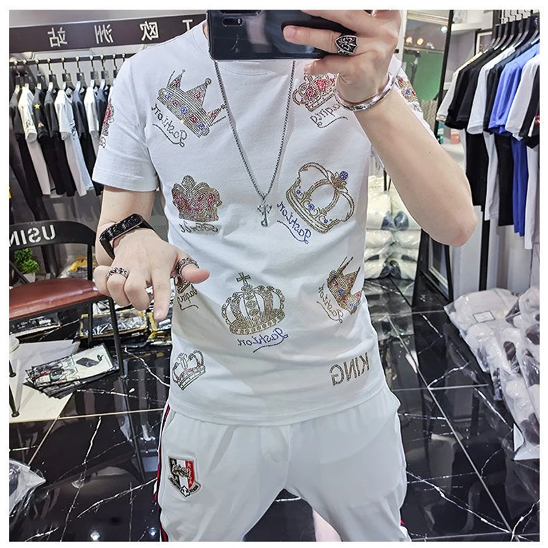 Новинка хит продаж Мужская футболка с короткими рукавами известный бренд crown