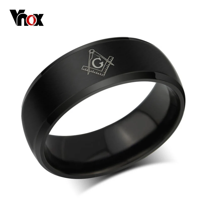 Vnox Для Мужчин's масонской кольца для Best друг черный Нержавеющая сталь партия