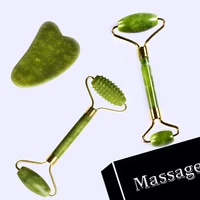 facial roller guasha massage board double heads natural jade stone relaxation slimming beauty neck thin lift face lift body skin