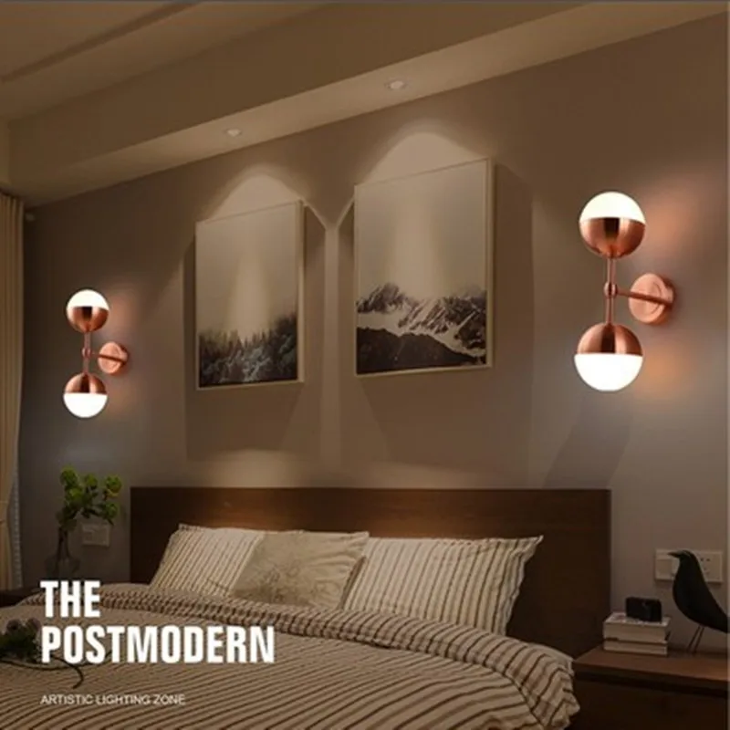 

Nordic led bedroom bedside lamp simple modern living room aisle bedroom bedside stairs creative lamp magic bean wall lamp