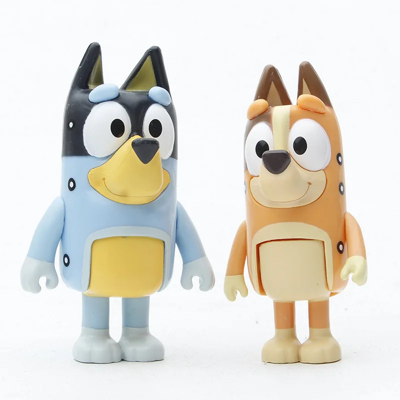 8Pcs/Set Bluey Bingo The Whole Family Action Figure Toys Cartoon Friends PVC Colletiable Model Doll Kids Christmas Gifs | Игрушки и