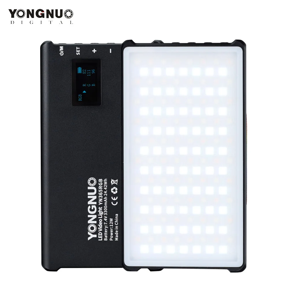 

YONGNUO YN365RGB LED Video Pocket Light 2500/8500K Large Capacity Lithium Battery 12W CRI95+ for Canon Sony Nikon DSLR Camera