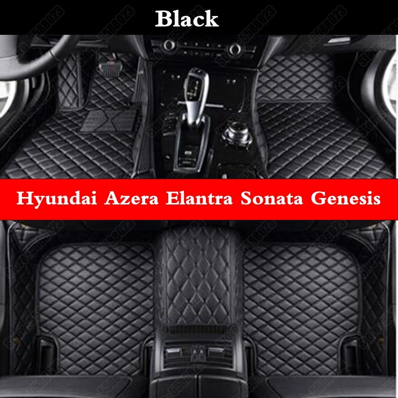 Кожаные автомобильные коврики для Hyundai Kona Azera Elantra Sonata Equus Genesis роскошные ног