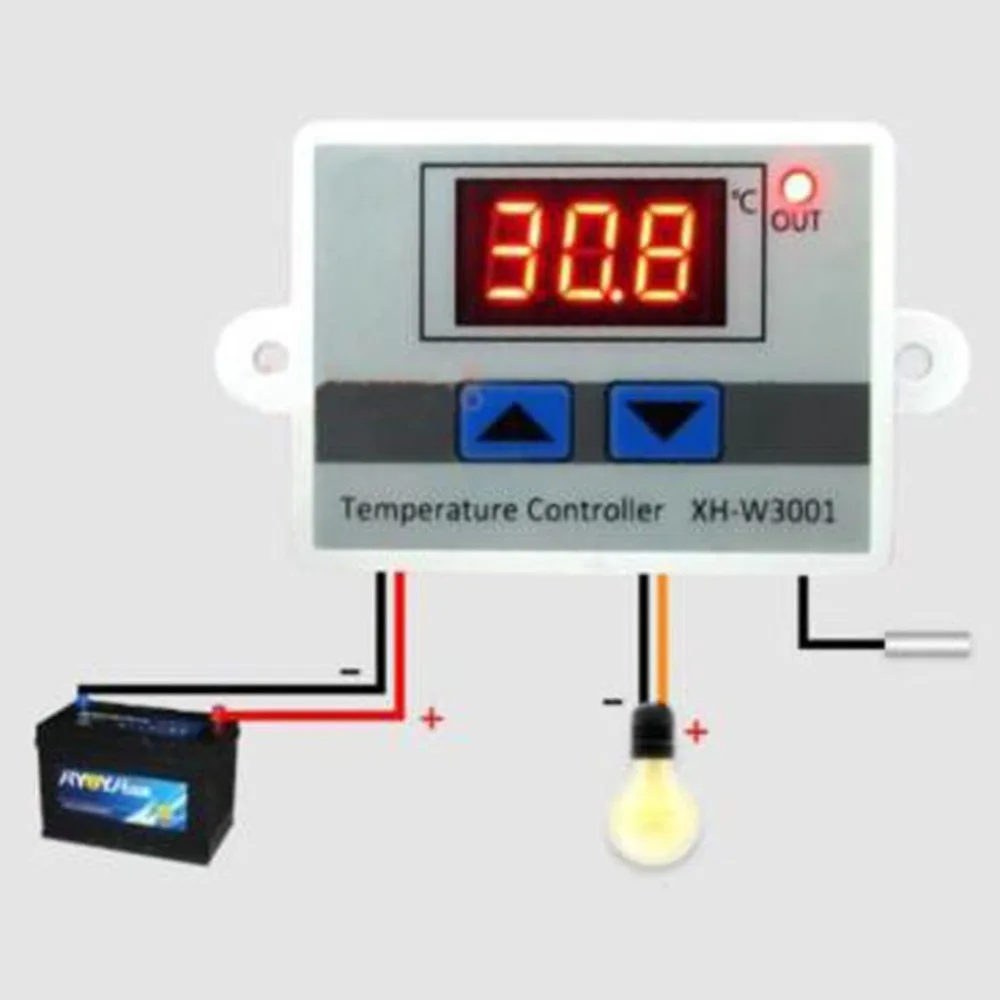 12V Digital LED Temperature Controller Thermostat Switch Waterproof Probe Wire Connect High Sensitivity Sensor | Автомобили и