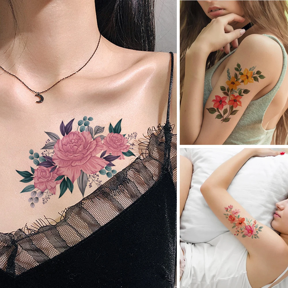 

12 Pcs Fake Tattoo Temporary Women Transferable Stickers And Decals Waterproof Tattoo On The Body Fake Tattoo Party Sticker Cool