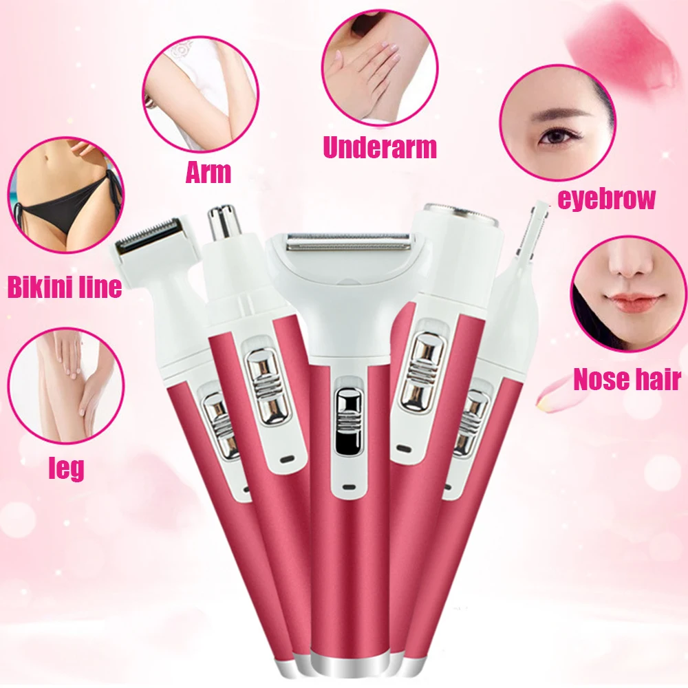 Набор 5 в 1 женский триммер для сухого и влажного бритья|Помазок| |