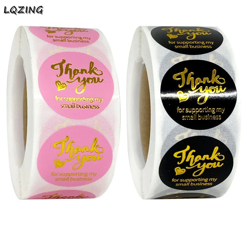 

Hot Gold Gift Sealing Stickers 500pcs Thank you Love Design Diary Scrapbooking Stickers Festival Party Gift Decorations Labels