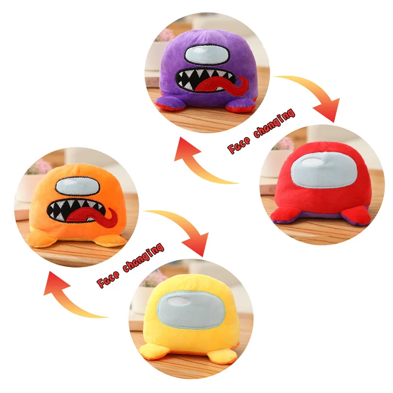

2021 NEW 12 style Among Game Anime Plush toys Flip Double Sided Figure Plush Pattern kids Gift Kawaii Home Decor Stuffed Toy