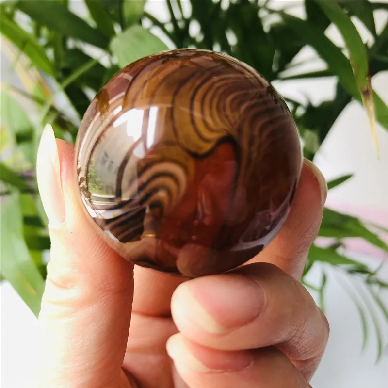 

3-4cm natural crystal silk agate ball fossil decorated ball