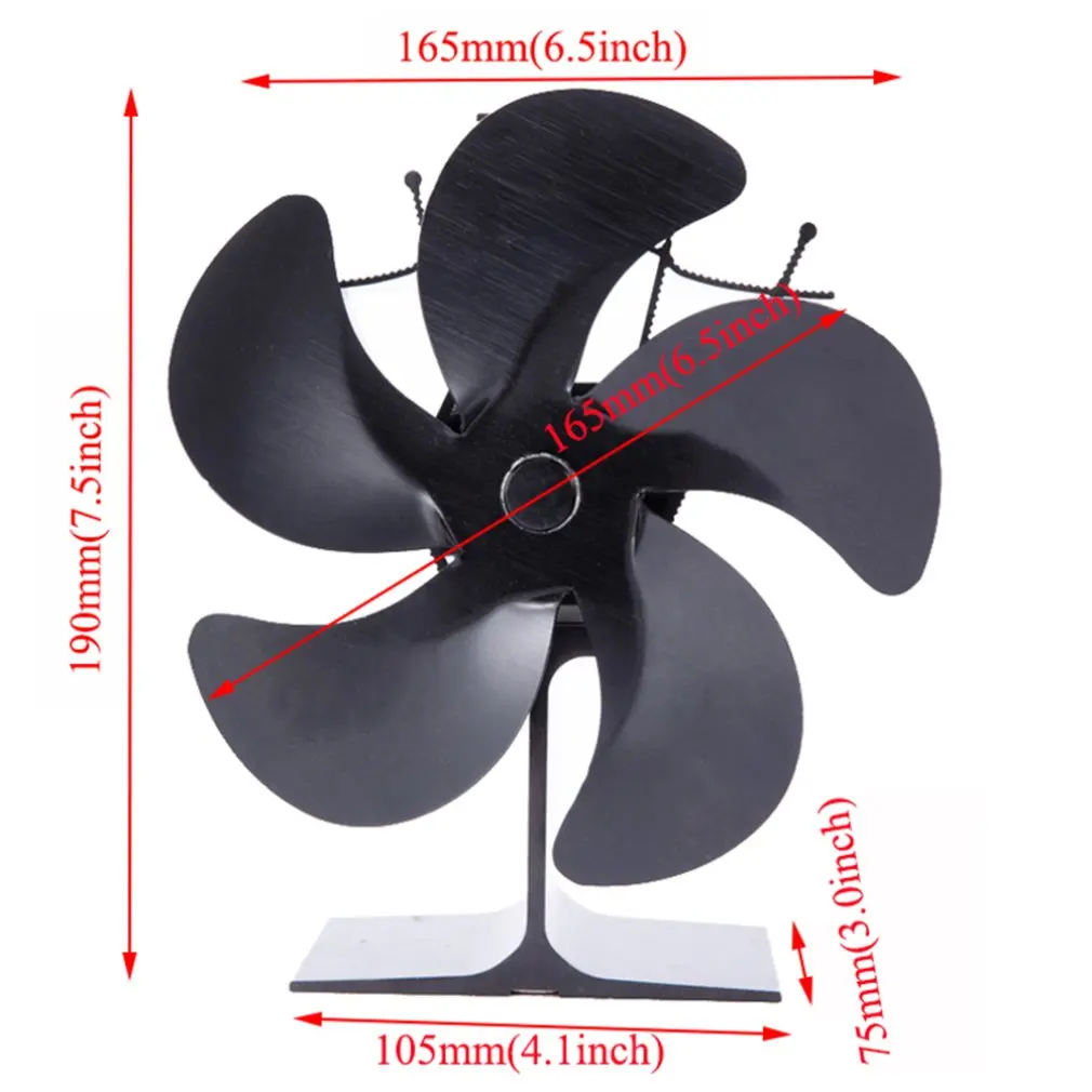 

SF202G Thermal Power Fireplace Heater Five Blades Fireplace Heating Fan Efficient Air Heater Low Noise Fan