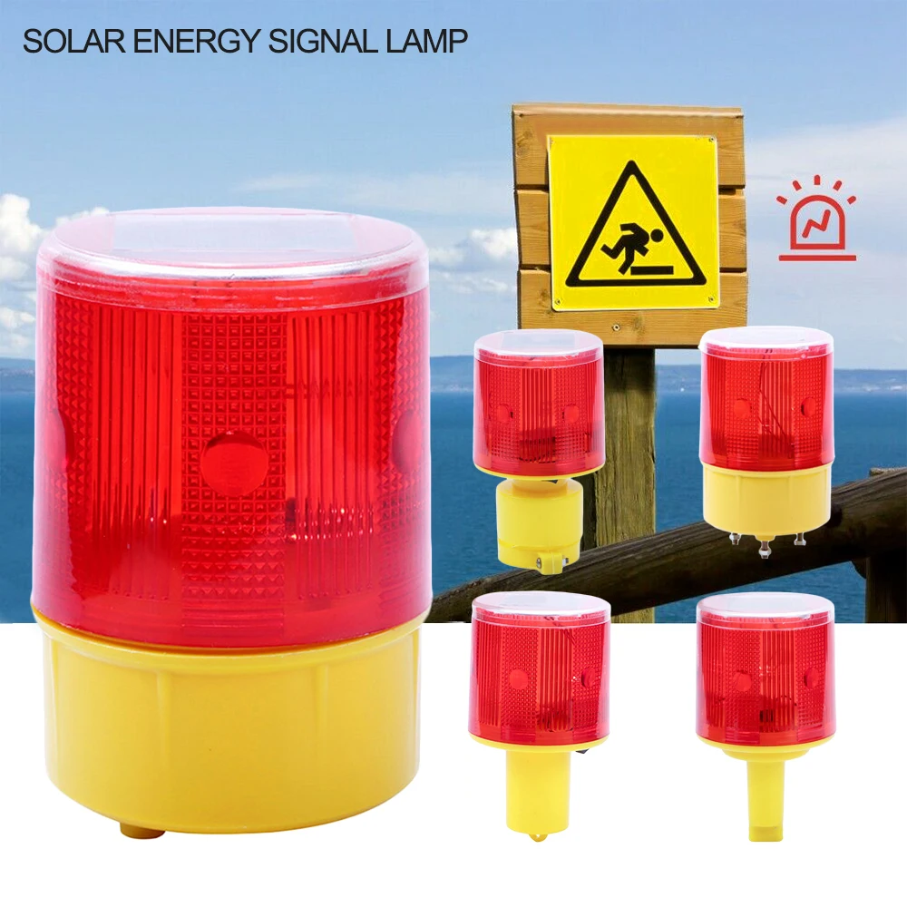 

Solar Strobe Warning Red Light For Night Road Construction Cone Traffic Light Signal Safety Emergency LED Flicker Beacon Lamp