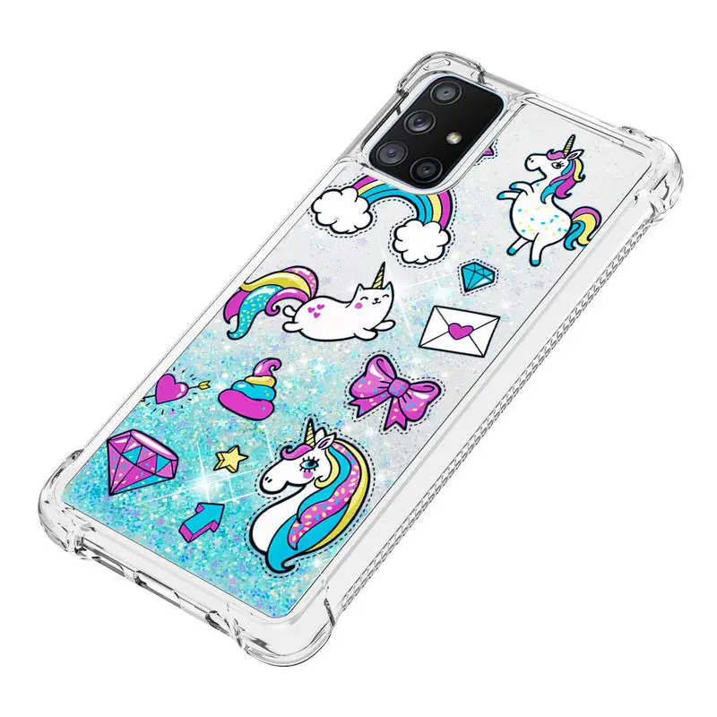 

Case For Samsung A71 5G Fashion Pattern Quicksand Glitter Silicone Shockproof Back Cover For Samsung A71 5G SM-A716B Phone Cover