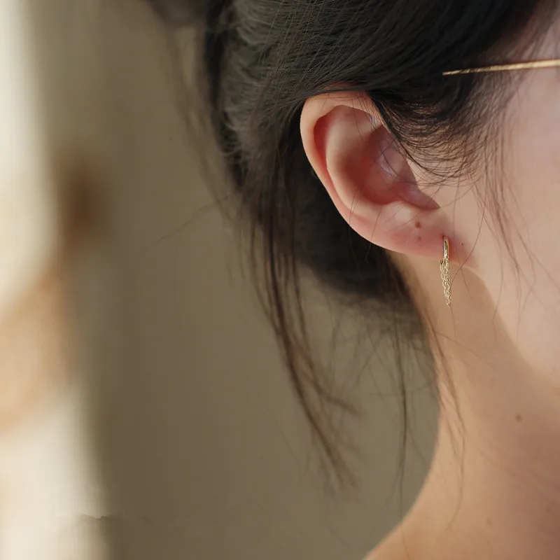 Серьги подвески с золотыми кисточками 9 к новый стиль 2020 Двойные серьги ювелирные