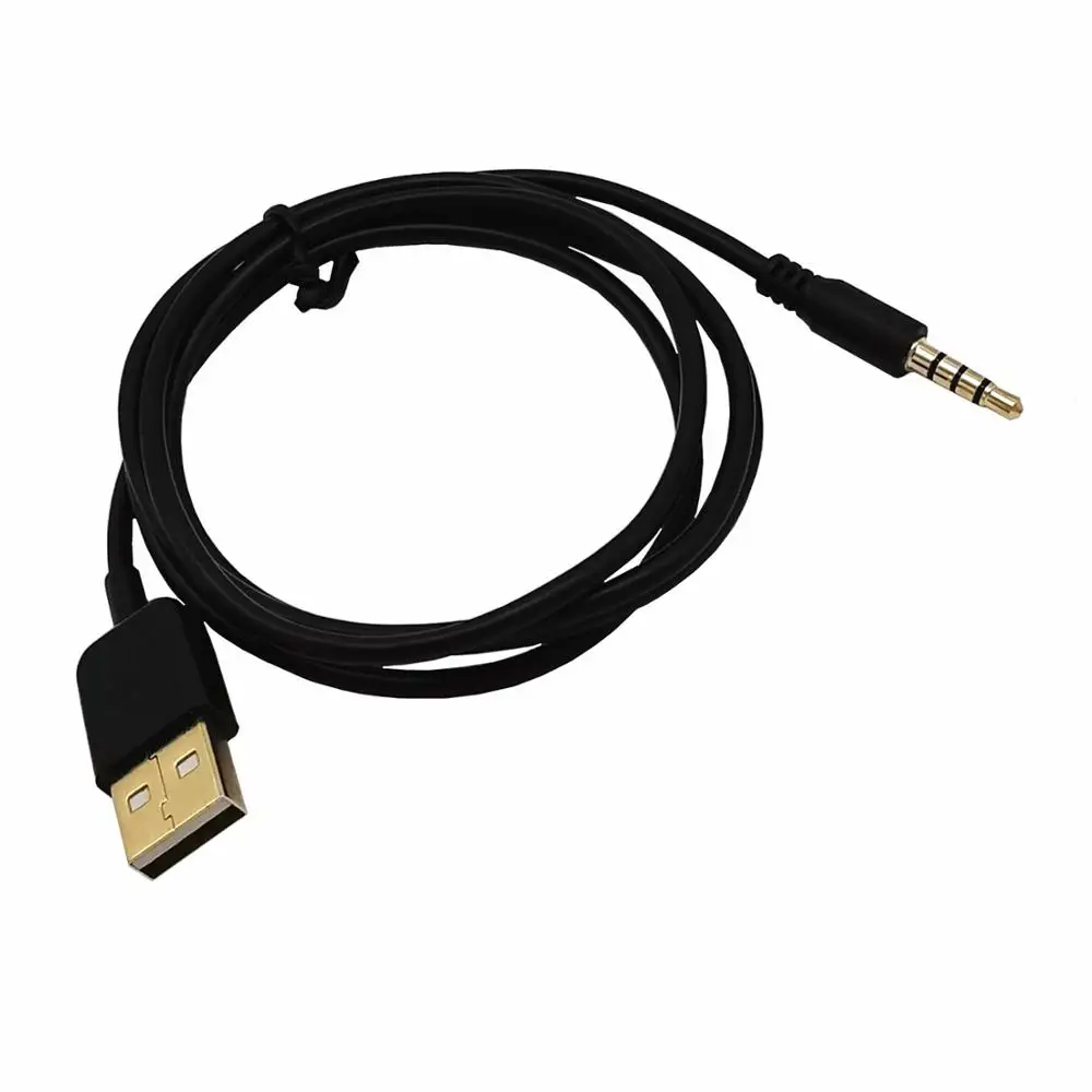 

Black USB A Type to 3.5mm Jack Plug Audio Data Cable for MP3 Mp4 Black 100cm cable