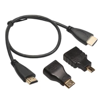 0 5 meters portable size 3 in 1 multifunctional male to male cable micro hdmi compatible adaptor mini adapter cable