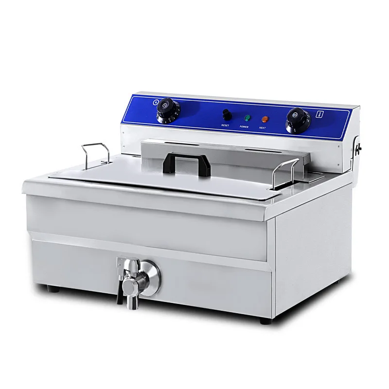 

30L Electric Fryer Big Capacity Commercial Fried chicken French fries Frying Machine Stainless Steel 6000W Deep Fryer