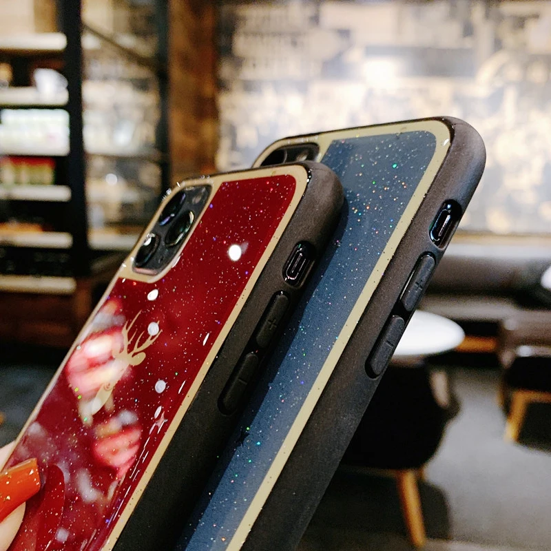 Блестящий блестящий чехол для телефона с изображением звезды оленя iPhone 6 6s 7 8 Plus X