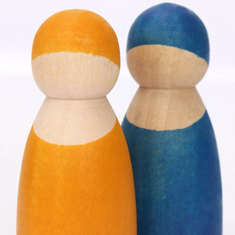 13 шт./компл. игрушки Монтессори Деревянные радужные блоки Друзья колышки для