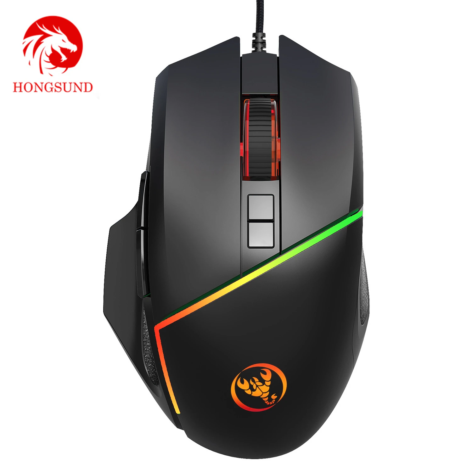 Игровая мышь Hongsund регулируемая Механическая 6400DPI игровая проводная USB с 7