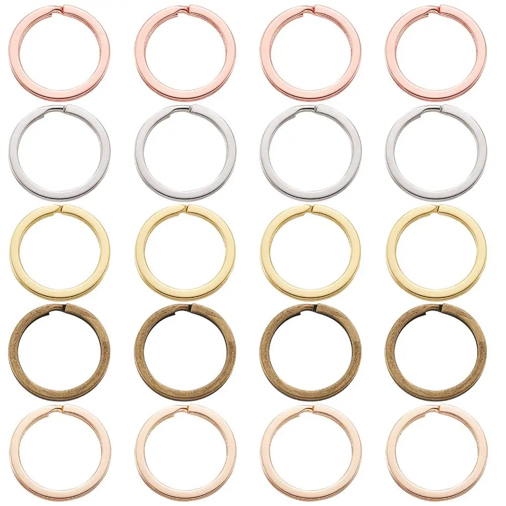 

35pcs/Box Mixed Color Alloy Key Clasps Split Key Rings 25x2mm for jewelry making DIY Cinnector Accessories 7pcs/color F80