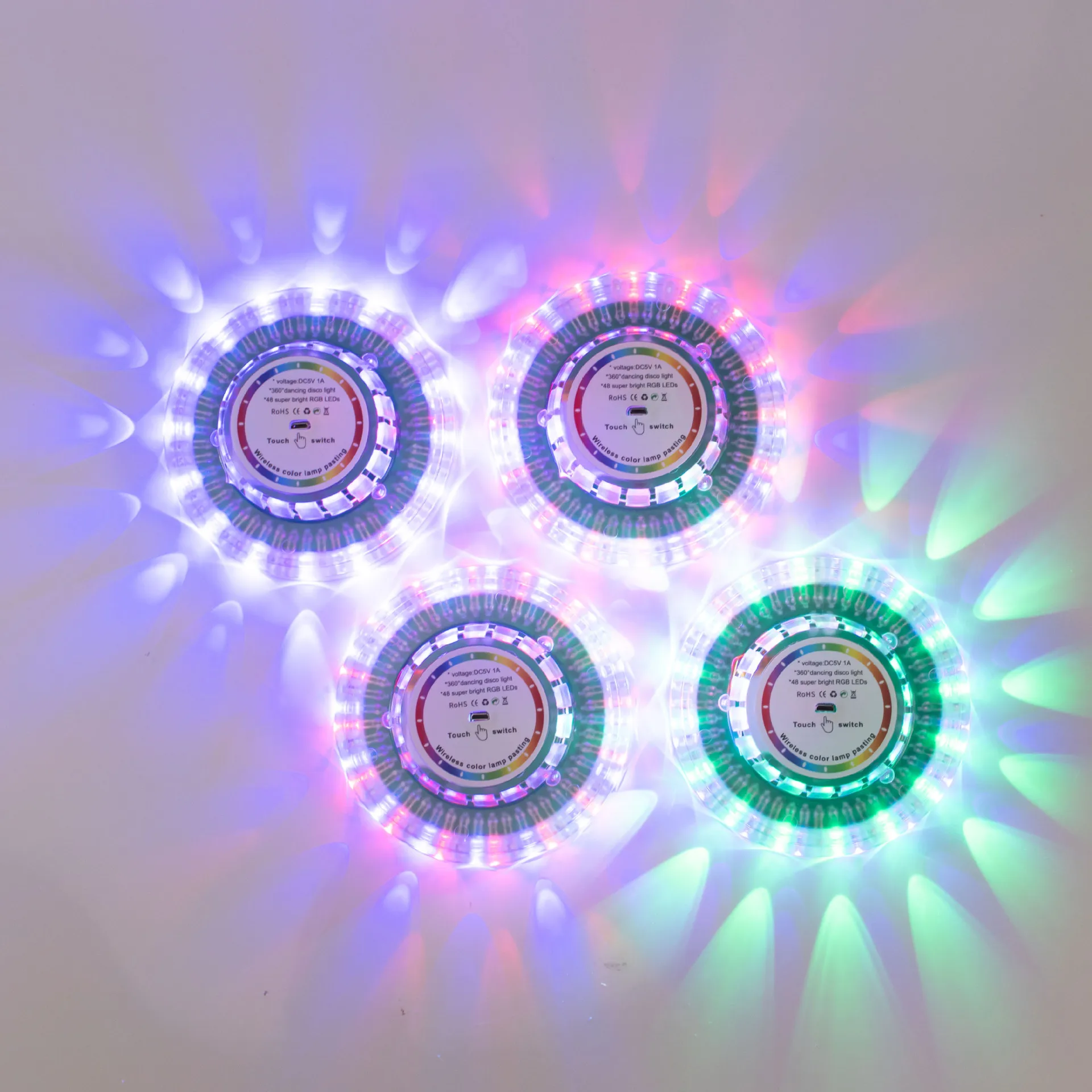 

New USB Rechargeable Wall Lights 5W Small Colorful Magnetic Touch Stage Lights Projection Sconces Dropship