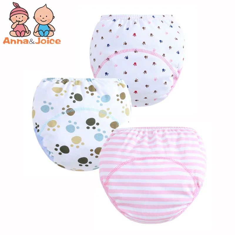 30 pcs/lot 3 Layers Baby Training Pants/ Learning Panties/ Infant Shorts Boy Girl Diapers Cotton Nappies Underwear TRX0069