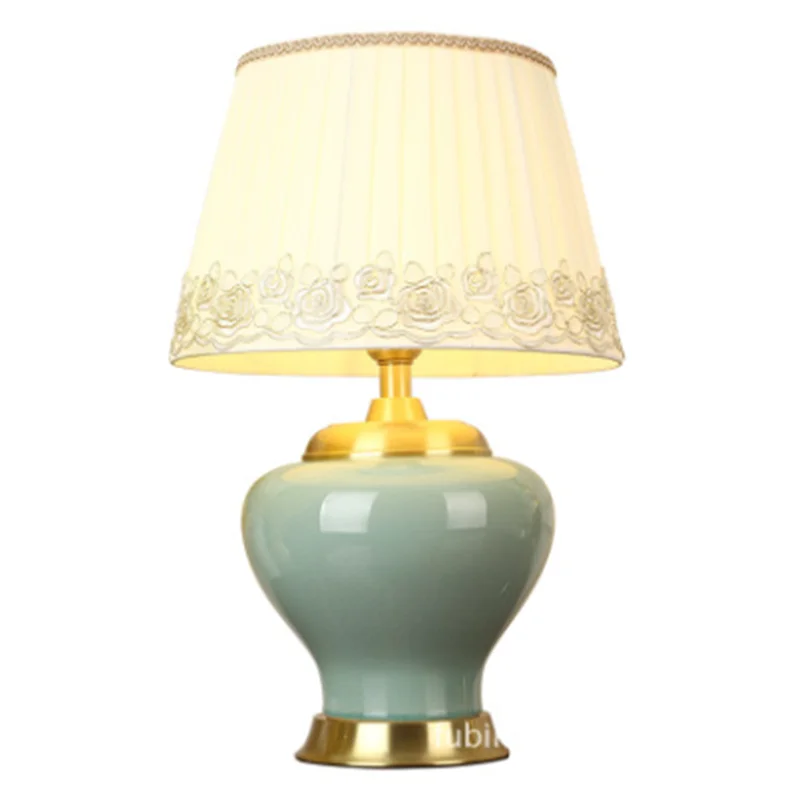 Керамическая Настольная лампа в китайском стиле для спальни гостиной фойе