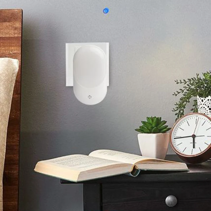 

Plug-In LED Night Light Photosensitive Sensor Adjustable Brightness Lighting Lamp for Bedroom Hallway Study