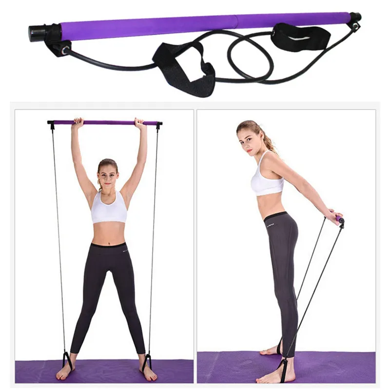 

New Portable Pilates Bar Set Fitness Exercise Pilates Bar Lightweight Resistance Band Yoga Portable Elastic Fitness Bar