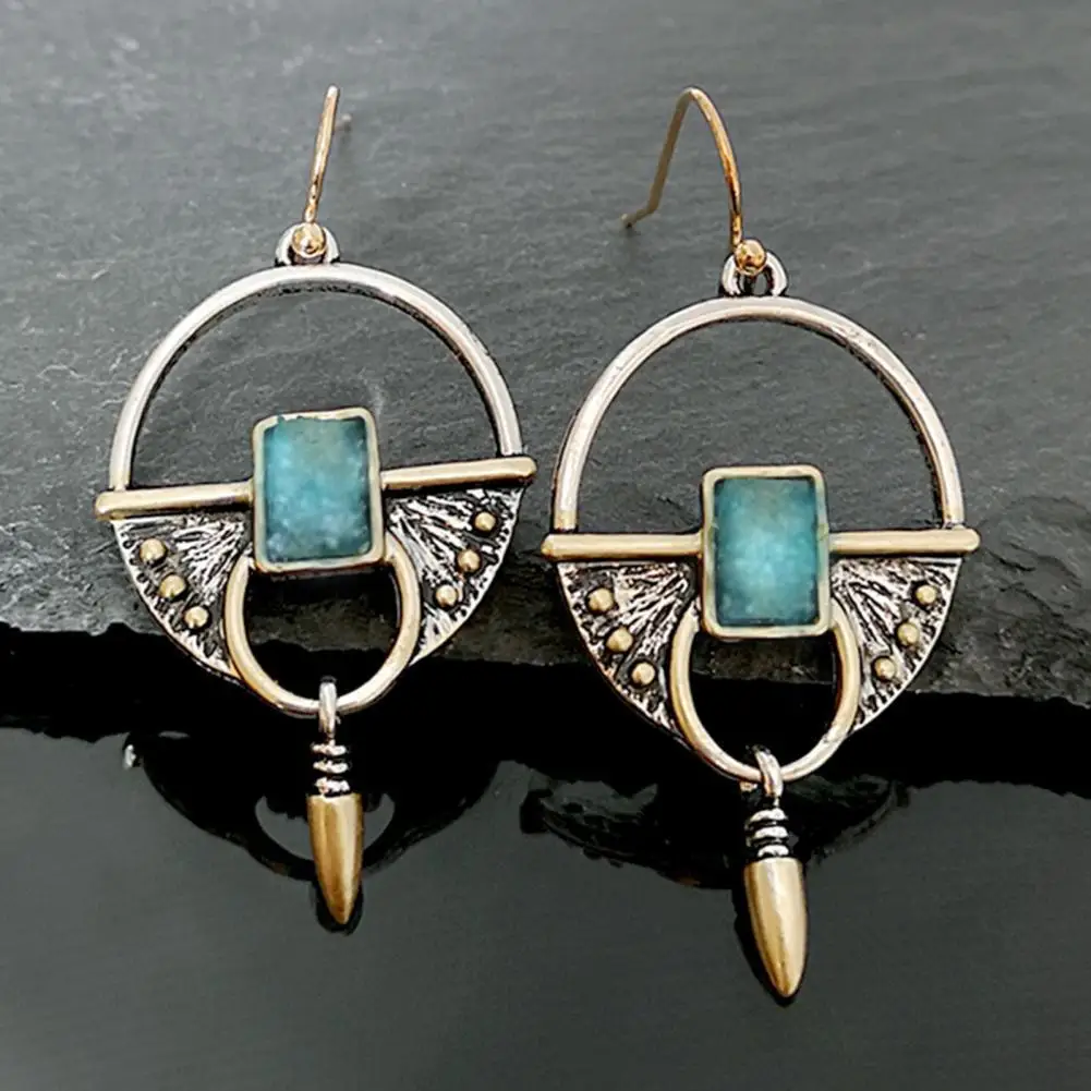 

1 Pair Practical Eye-catching Boho Style Drop Earrings Hard to Fade Dangle Earrings Eye-catching Jewelry Accessories