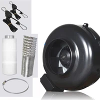 A, 4 Inch Inline Exhaust Fan Blower Centrifugal Fan & Carbon Air Filter Ducting for Grow Kits Growing Greenhouse Duct Fan