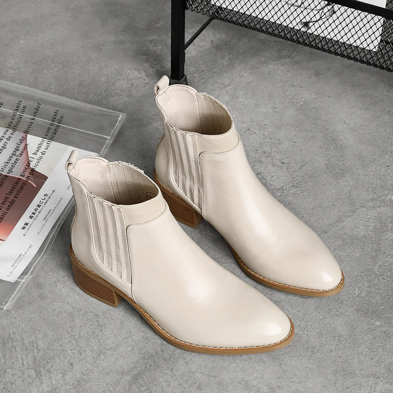 

Women Boots Cow Leather Winter Boots Women High Heel Boots Fashion Winter Shoes Women Ankle Boots