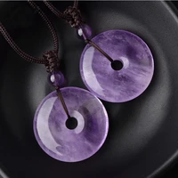 natural purple amethyst quartz donut pendant fashion 30x10mm crystal lavender amethyst brazil stone amethyst necklace aaaaaa