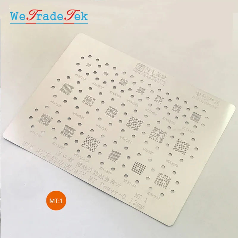 

19 In 1 BGA Reballing Stencil Kit 0.12mm Thickness MTK Power IC Chip Tin Mesh Solder Template for MT6311P MT6339A MT6155A MT662