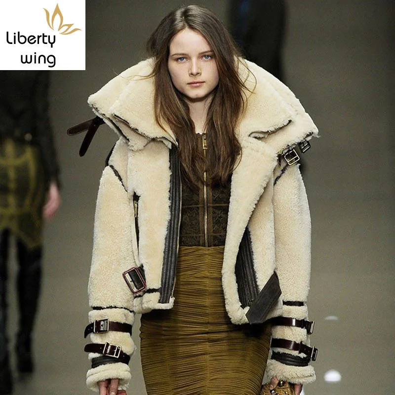 2020 Новое дизайнерское модное подиумное пальто из натурального овечьего меха