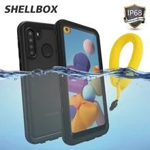 SHELLBOX Waterproof Case for Samsung Galaxy A21 A32 Luxury Clear Case for Samsung A51 A52 Shockproof Phone Cover