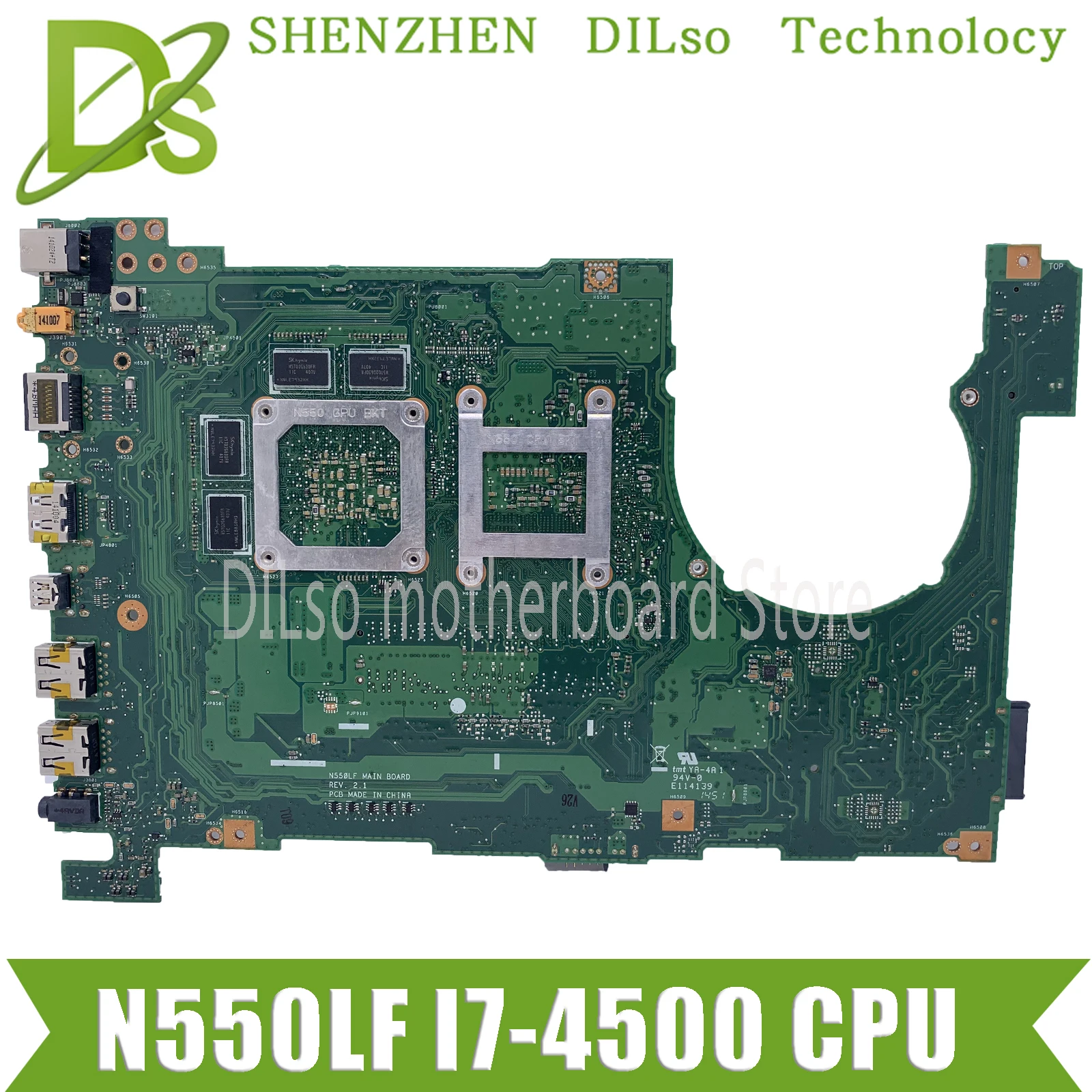 KEFU N550LF материнская плата для ASUS Q550LF ноутбука rev2.1 i7 4500 CPU N15P GS A2 тестовая