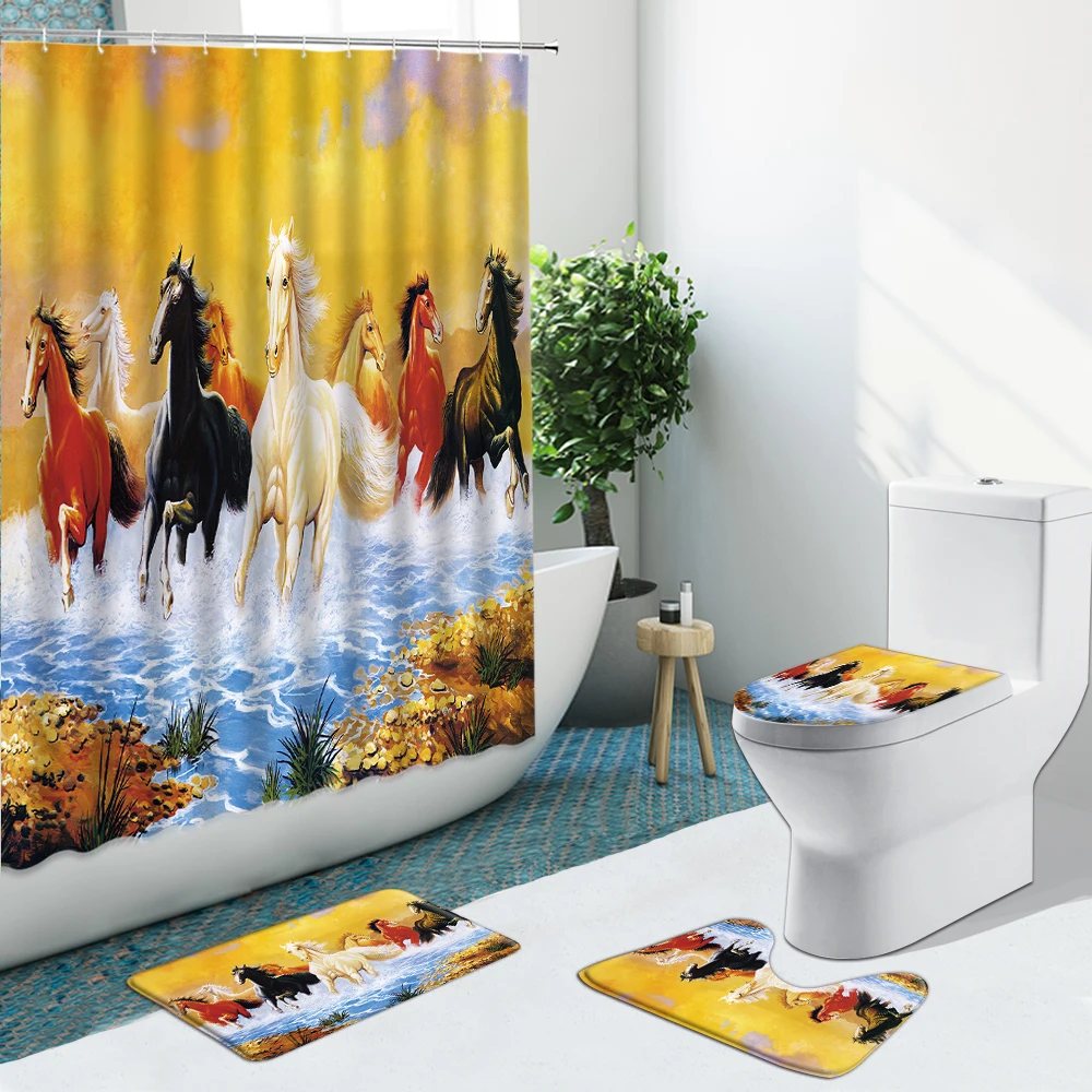 Черно-белая занавеска для ванной комнаты с изображением зебры и цветов