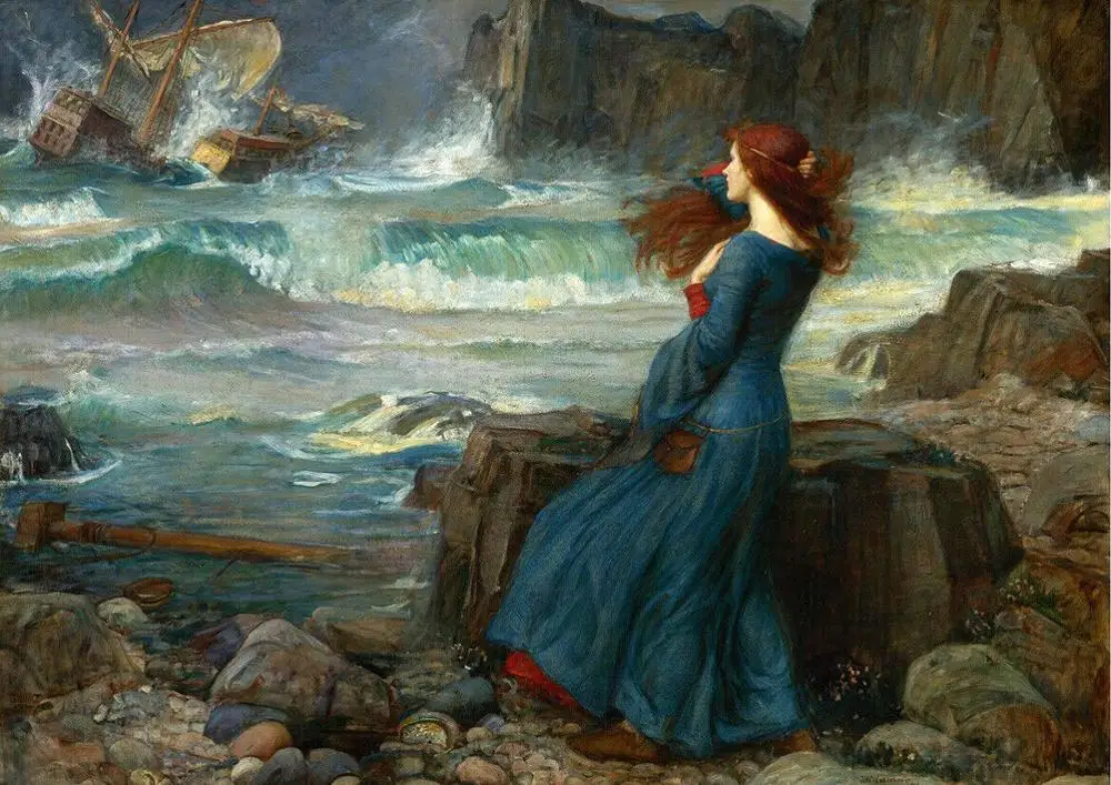 John William Waterhouse: The Tempest oil paintings canvas art Prints Wall Art For Living Room Bedroom Decor | Дом и сад