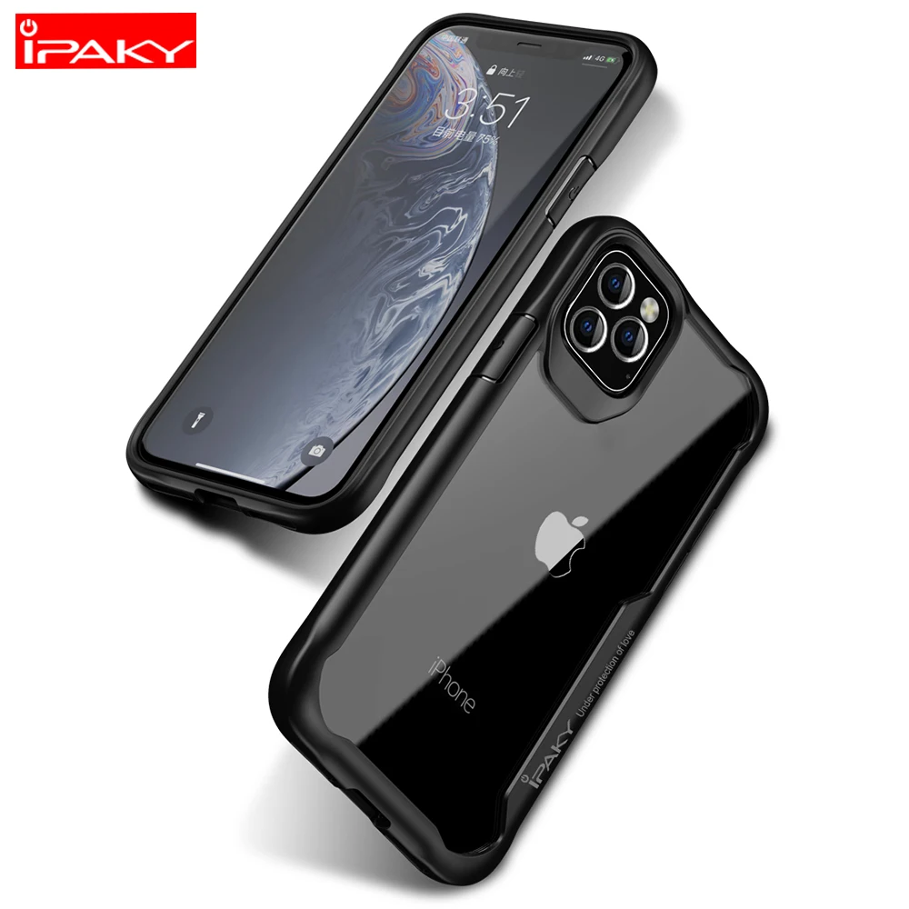

IPAKY for iPhone 12 Case 11 12 Pro Mini Case Silicone Acrylic Hybrid Shockproof Transparent Case for iPhone 11 12 Pro Max Case
