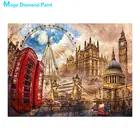 Английская вывеска Лондонское здание пейзаж, картина, выложенная алмазами круглая полная дрель Nouveaute DIY мозаика вышивка крестиком сценический узор