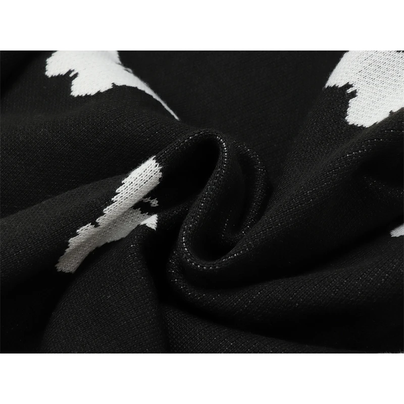 Korean Fashion Y2k Cardigan Women Butterfly Pattern Autumn Vintage Harajuku Long Sleeve Gothic Black Loose Casual Female Sweater |