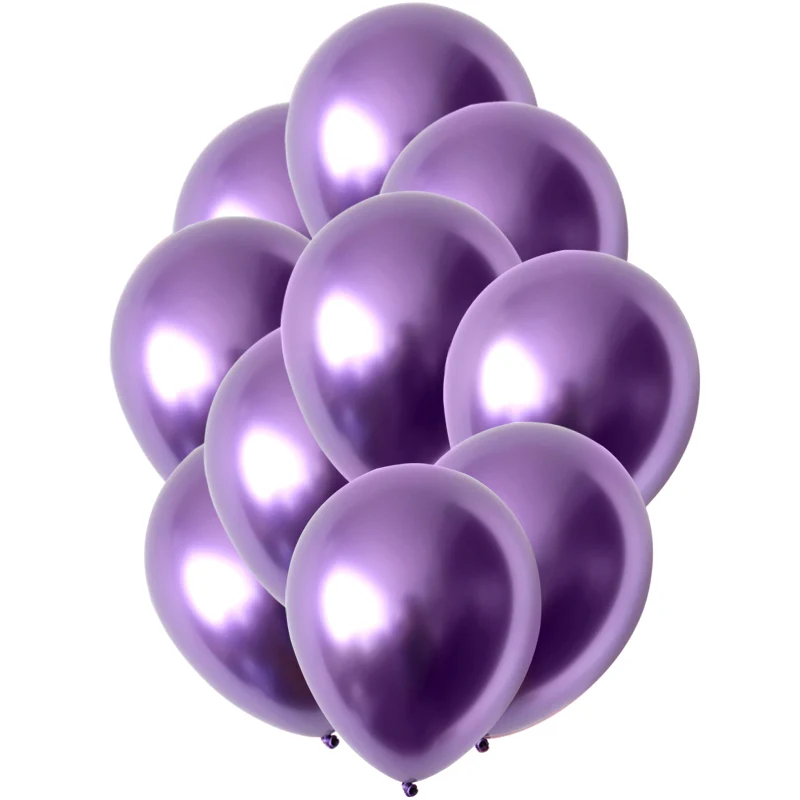 Purple 10 шт. 12 дюймов металлические хромированные латексные воздушные шары для свадьбы, Рождества, дня рождения, вечеринки, металлические воздушные шары, воздушные шары для детского душа, декоративные шары - Цвет: Purple