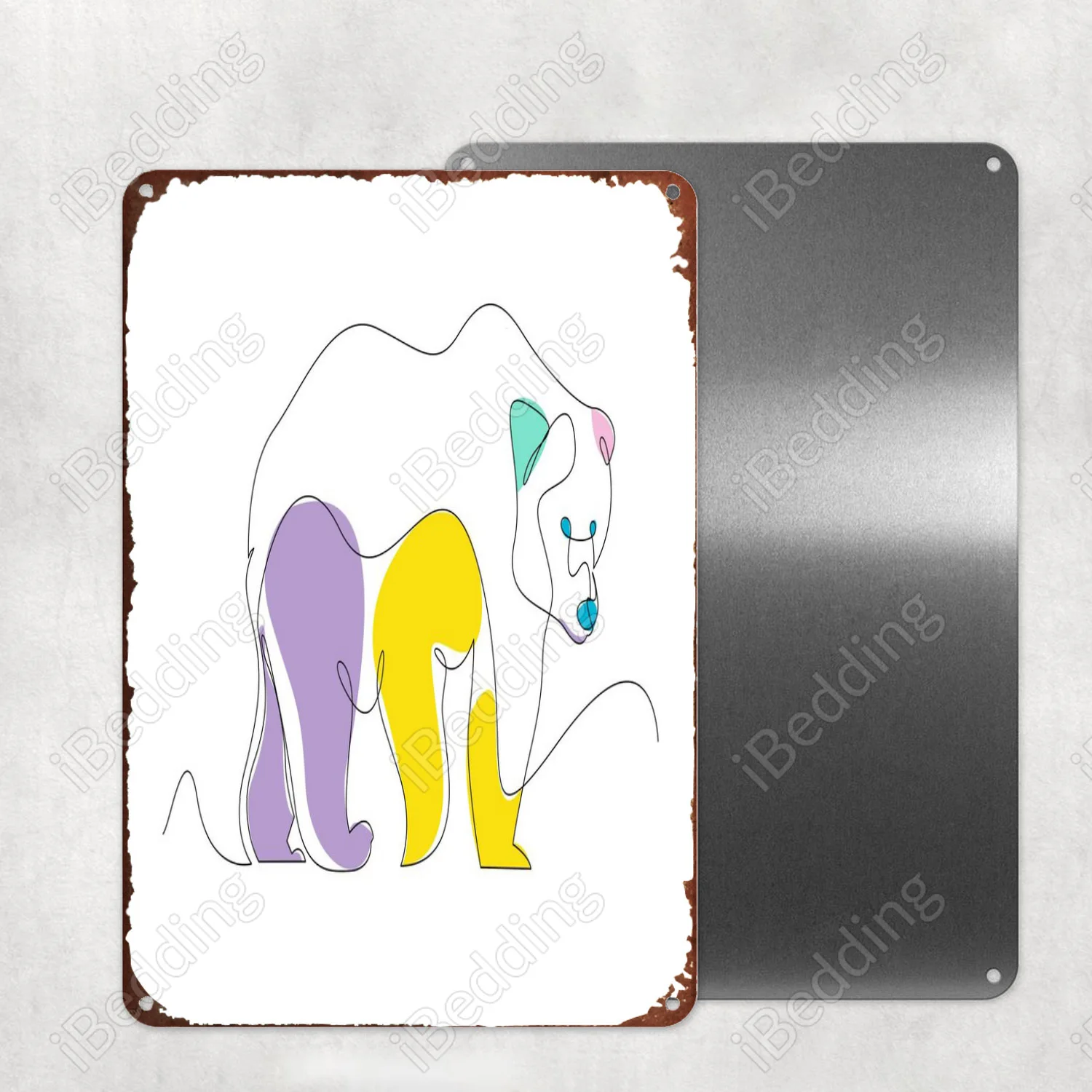 

Медведь, фотография, металлическая фотография, панель, паб, клуб, Настенный декор, железная картина, декоративная пластина 20x30 см