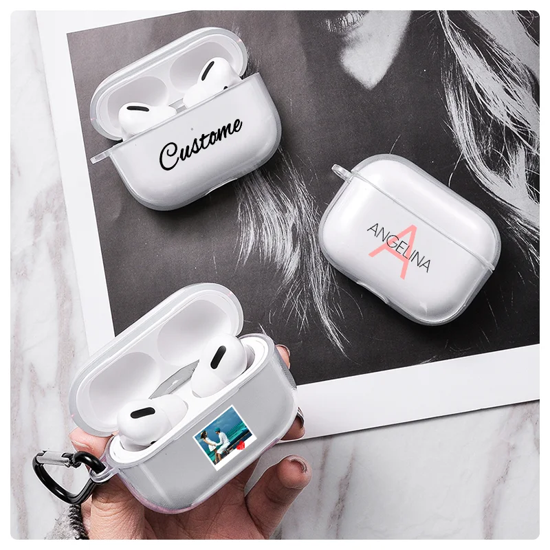Пользовательское имя для Funda Airpods Чехол DIY надпись симпатичный Роскошный чехол Pro s